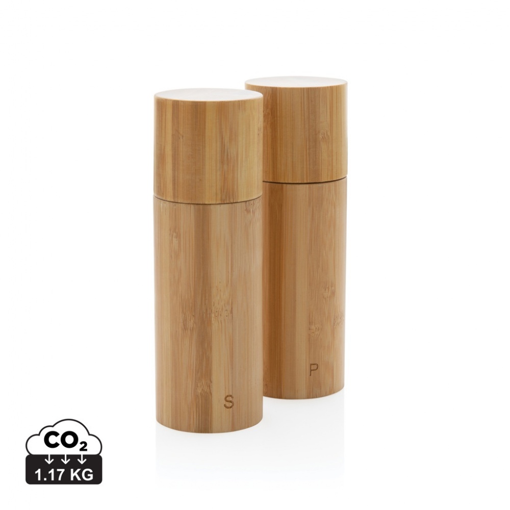 Logotrade promotional item image of: Ukiyo bamboo salt and pepper mill set